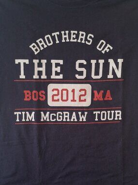 Band Concert T Shirt Tim McGraw Brothers of the Sun 2012 Tour Boston MA Size XL